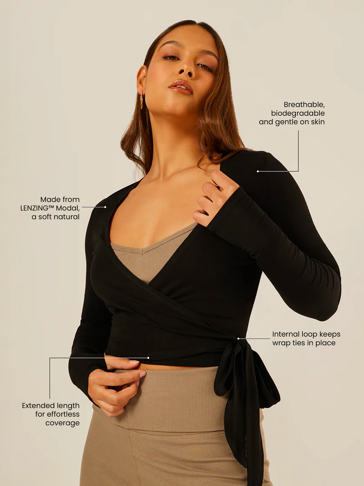 The Ultimate Ballet Wrap-Top - Black | Beathletica Activewear