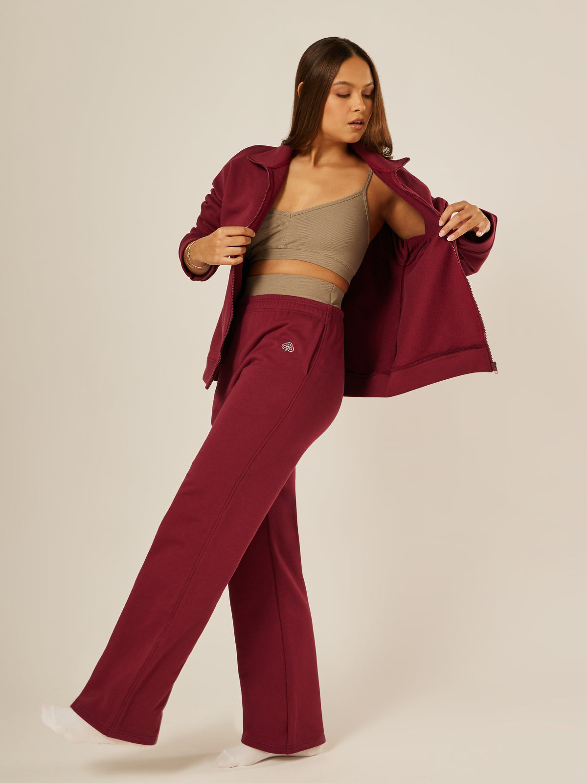 Varsity Athletica Full-Zip Sweatshirt - Garnet | Beathletica Activewear