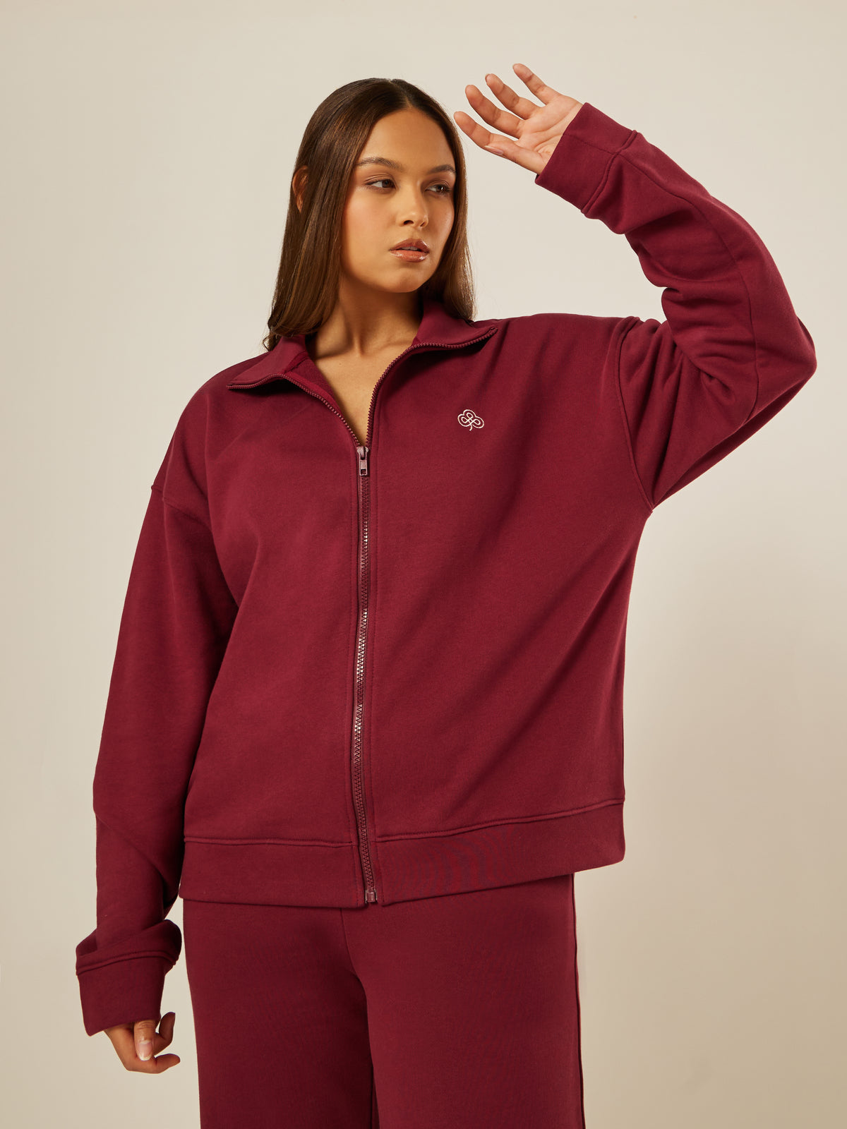Varsity Athletica Full-Zip Sweatshirt - Garnet | Beathletica Activewear