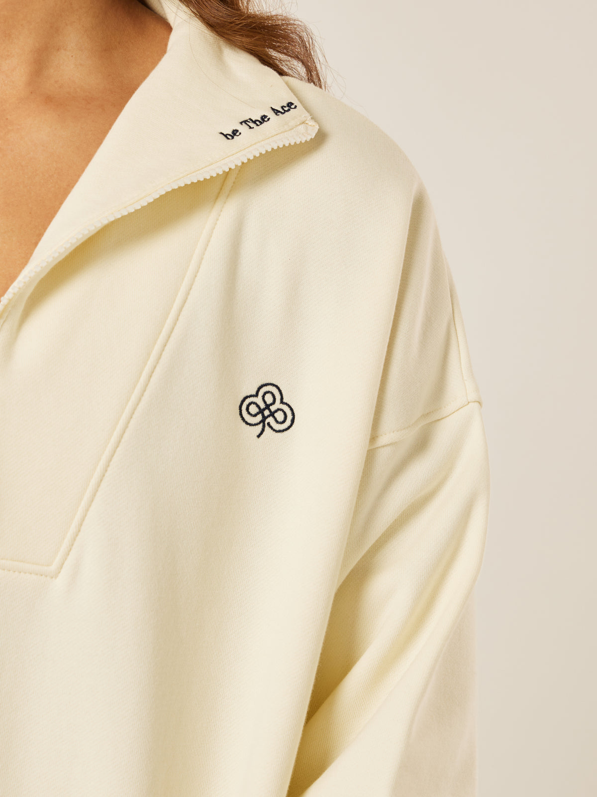 Varsity Athletica Quarter-Zip Sweatshirt - Off-White | Beathletica Activewear