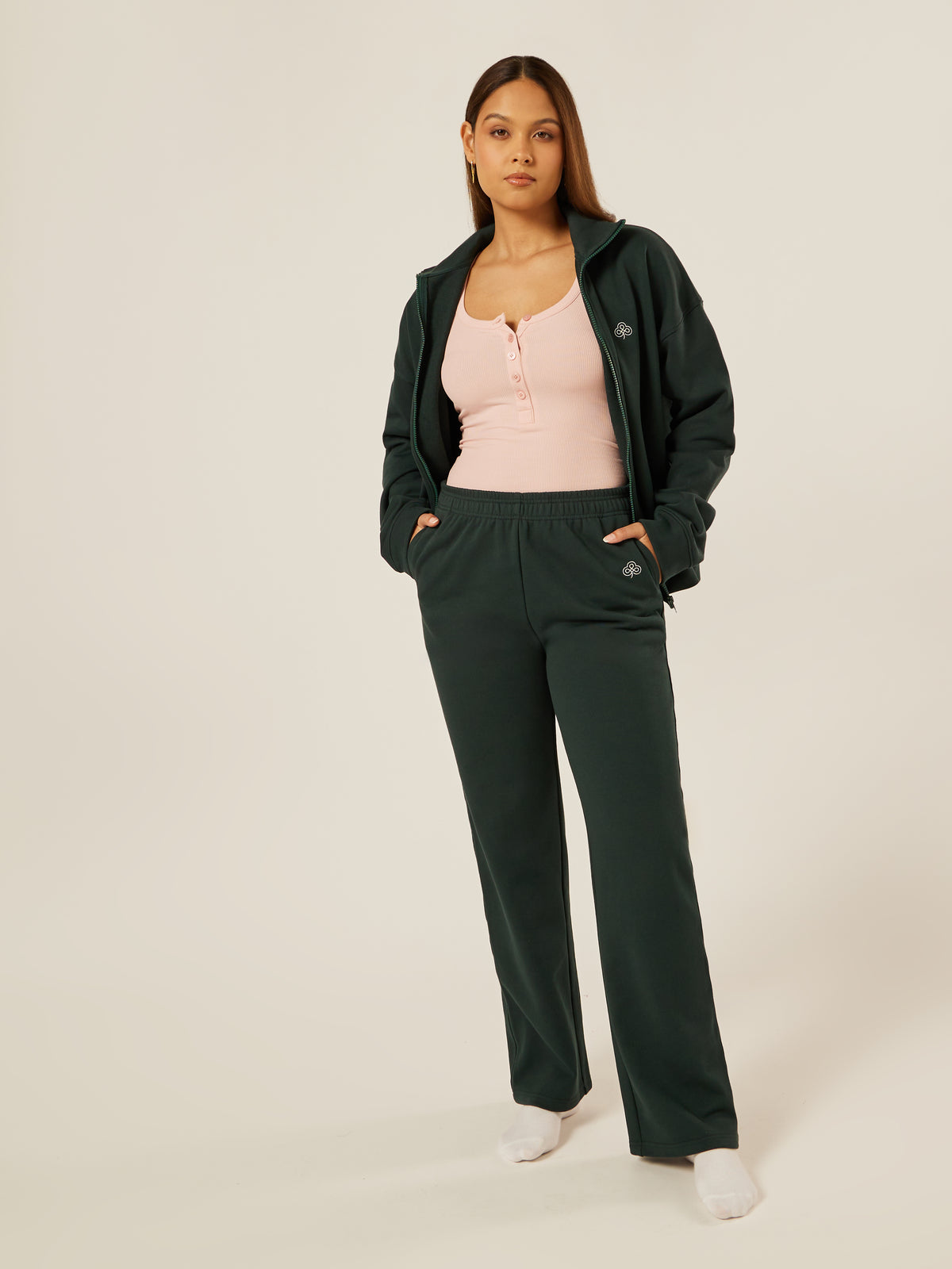 Varsity Athletica Wide-Leg Pants - Moss | Beathletica Activewear