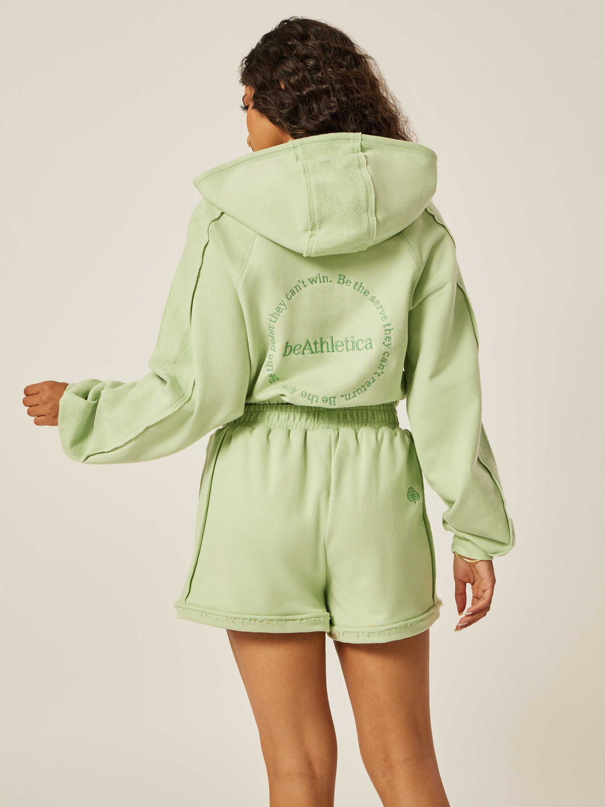 Be the Moment Cropped Hoodie - Matcha | Beathletica Activewear