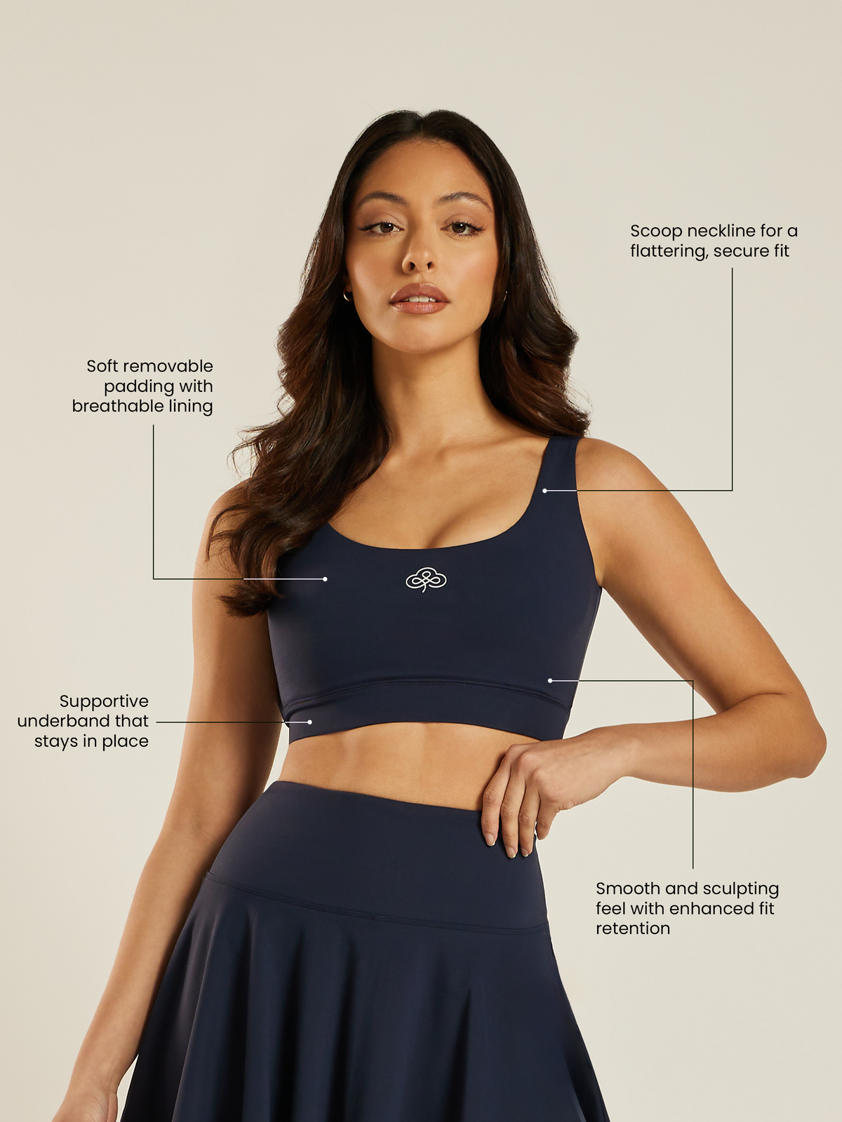 Be 180 Sports Bra - Midnight | Beathletica Activewear