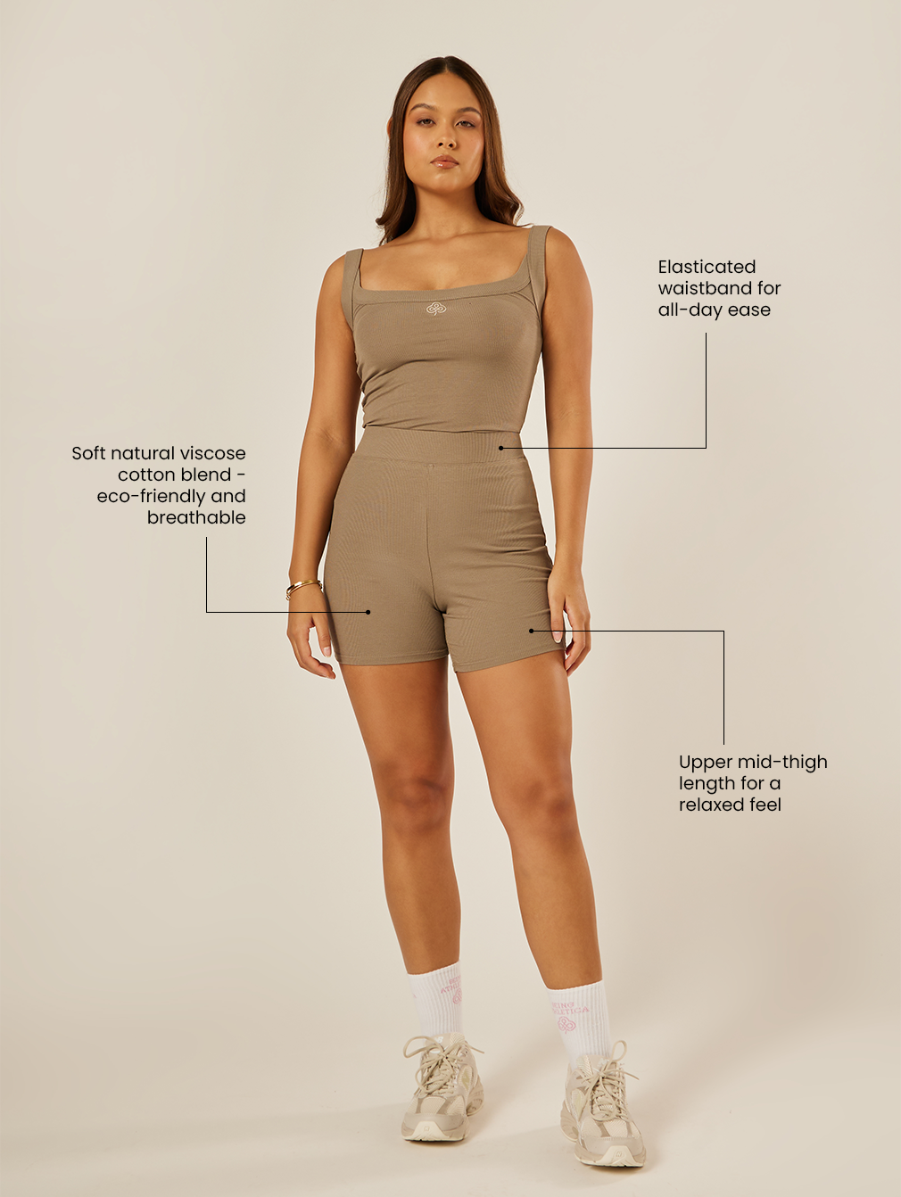 Essential Everyday Lounge Shorts - Stone | Beathletica Activewear