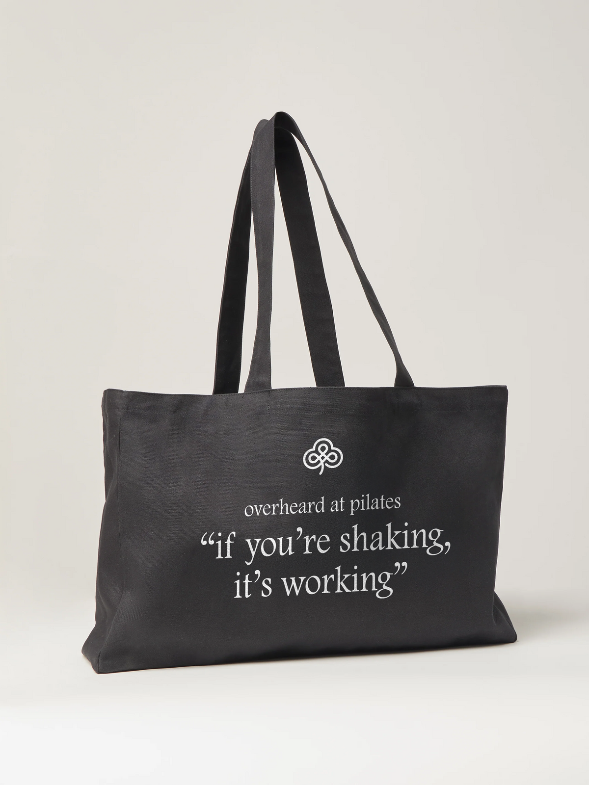 Overheard at Pilates Oversize Statement Tote - Black | Beathletica Activewear