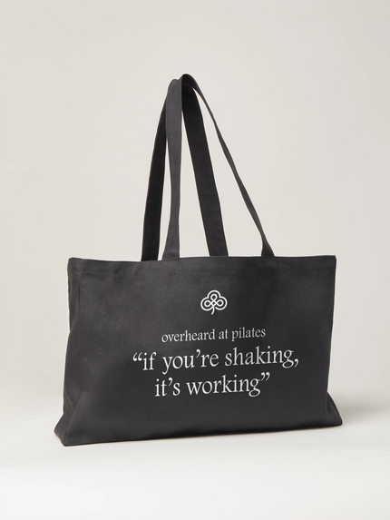 Overheard at Pilates Oversize Statement Tote, Black