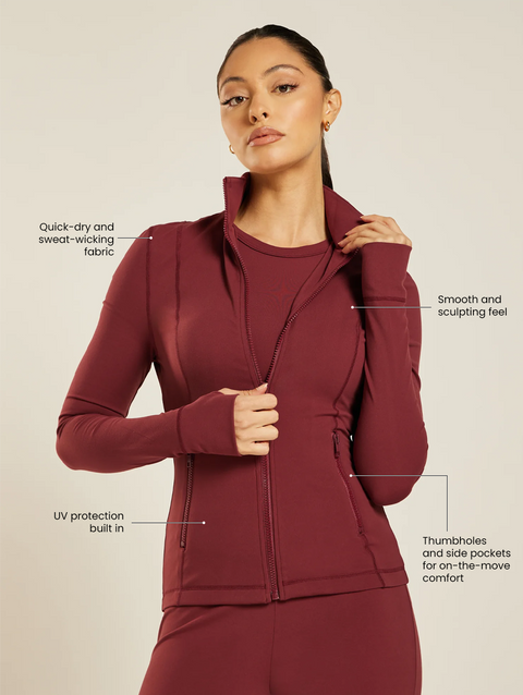 Be 180 Zip-Up Jacket - Bordeaux | Beathletica Activewear