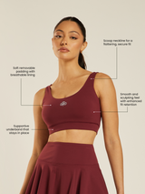 Be 180 Sports Bra - Bordeaux | Beathletica Activewear