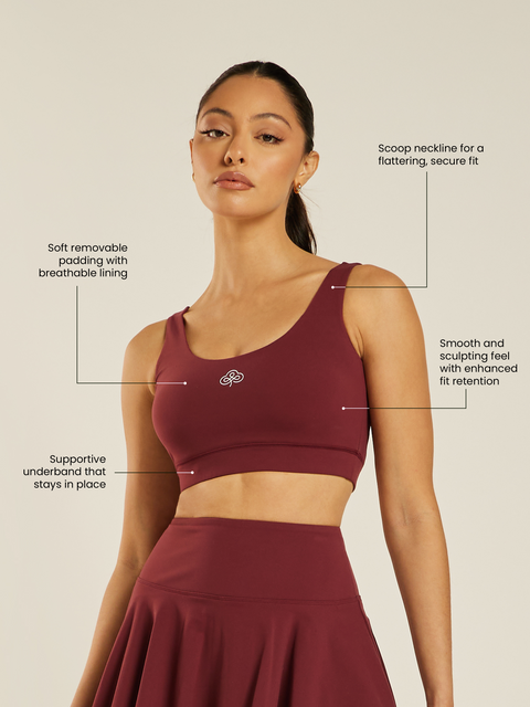 Be 180 Sports Bra - Bordeaux | Beathletica Activewear