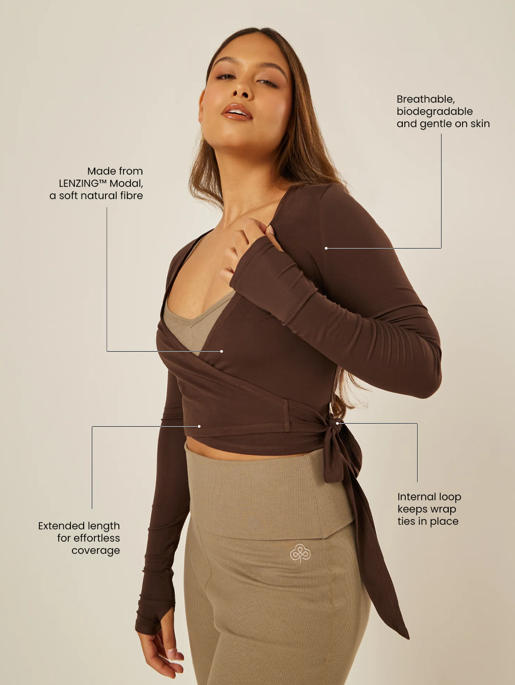 The Ultimate Ballet Wrap-Top - Coffee Bean | Beathletica Activewear