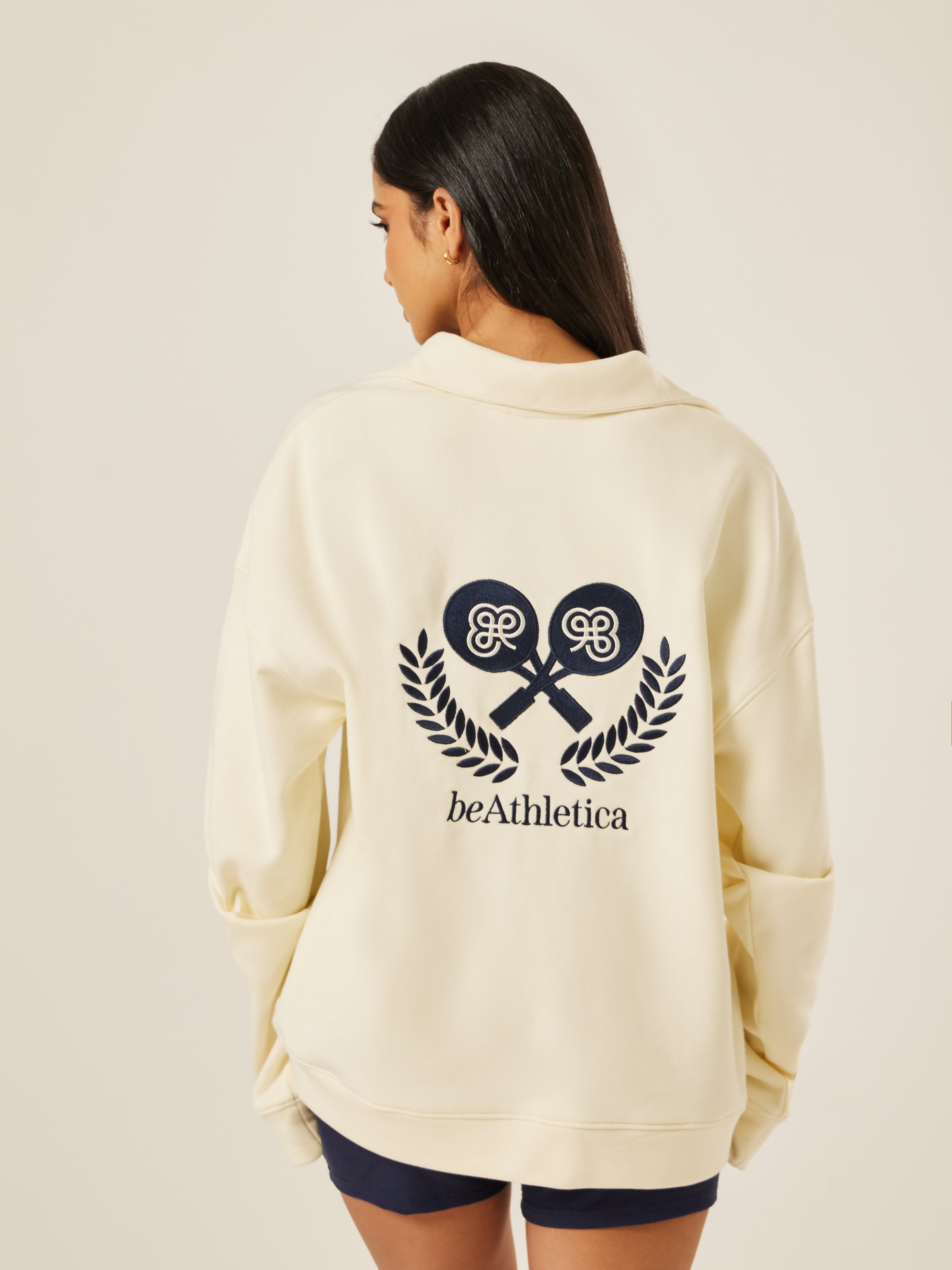 Varsity Athletica Full-Zip Sweatshirt - Off-White