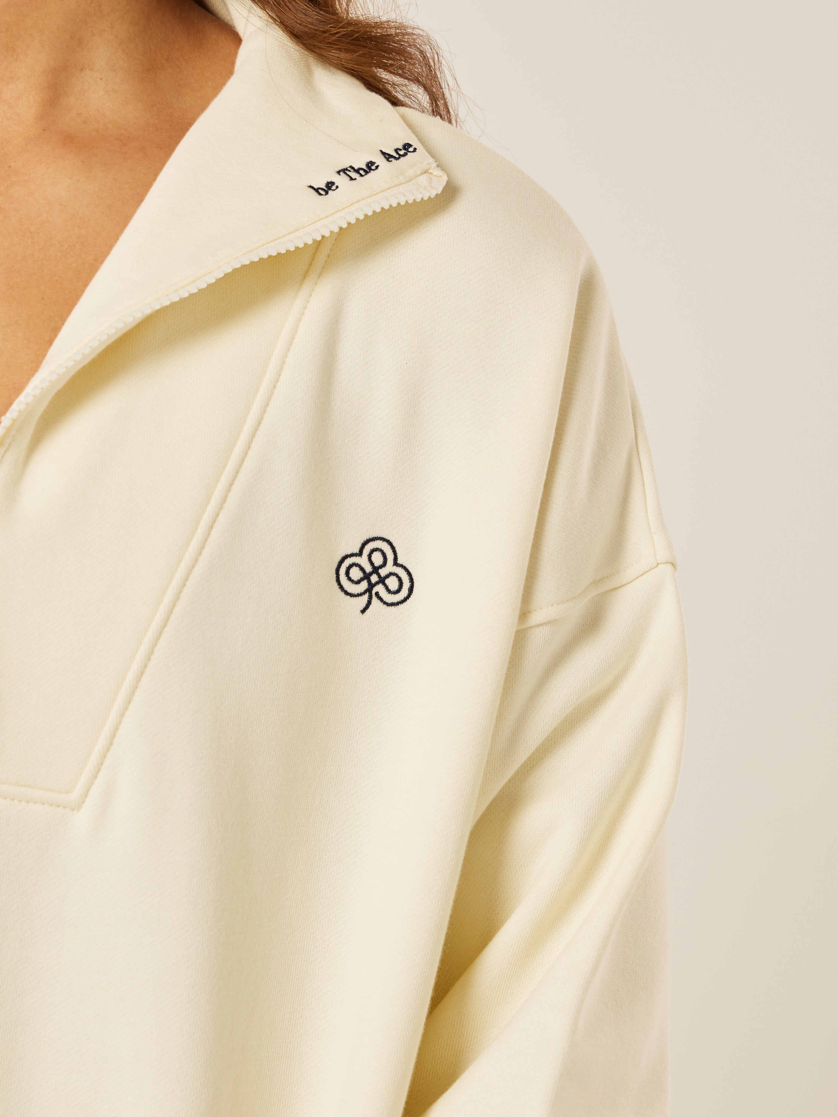 Varsity Athletica Quarter-Zip Sweatshirt - Off-White