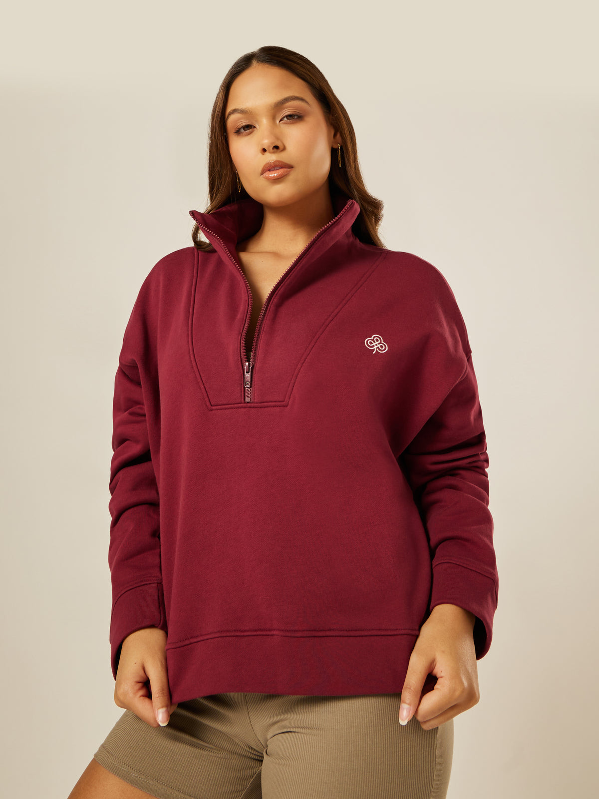 Varsity Athletica Quarter-Zip Sweatshirt - Garnet | Beathletica Activewear