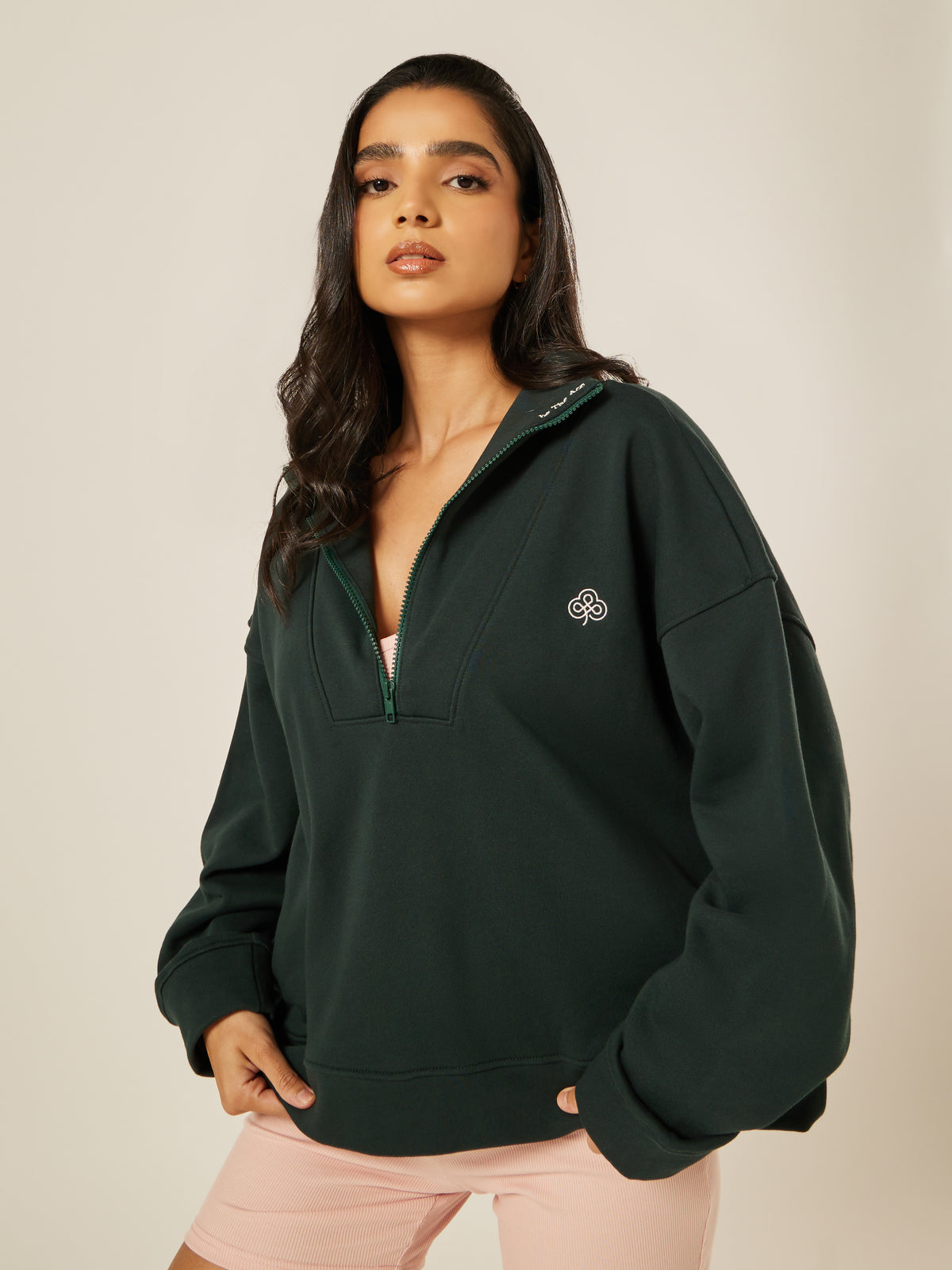 Varsity Athletica Quarter-Zip Sweatshirt - Moss | Beathletica Activewear