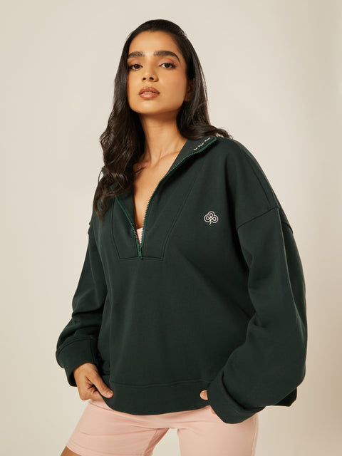 Varsity Athletica Quarter-Zip Sweatshirt - Moss