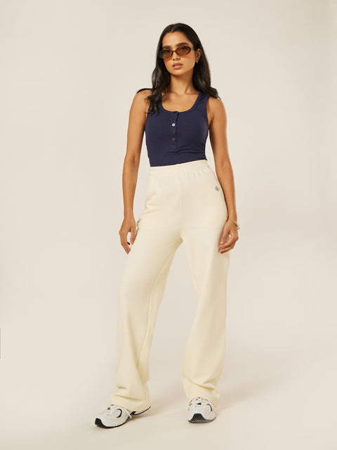 Varsity Athletica Wide-Leg Pants - Off-White | Beathletica Activewear