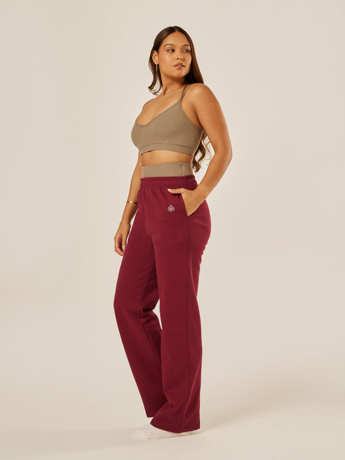Varsity Athletica Wide-Leg Pants - Garnet | Beathletica Activewear