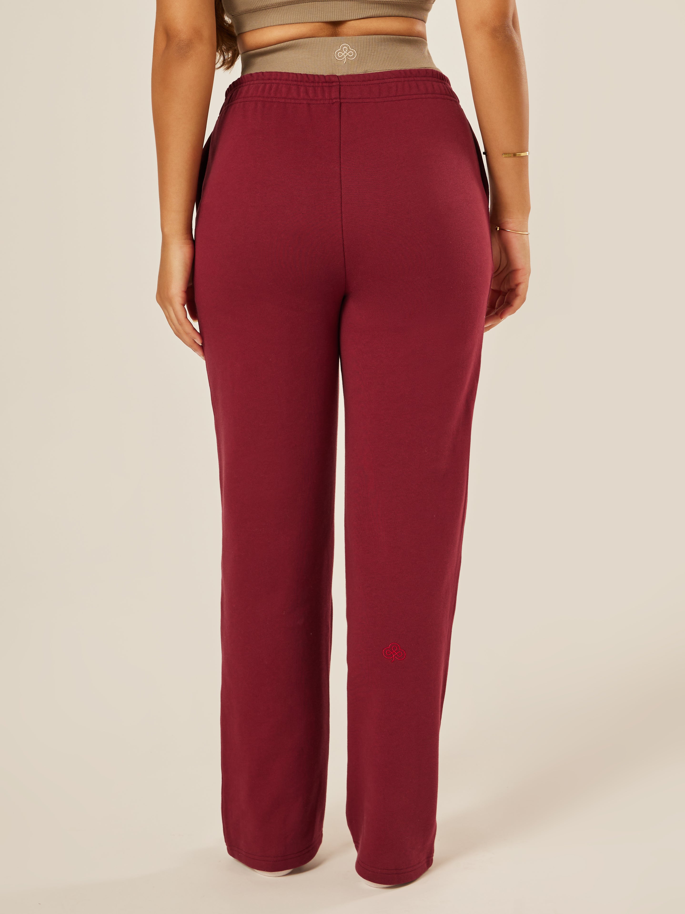Varsity Athletica Wide-Leg Pants - Garnet