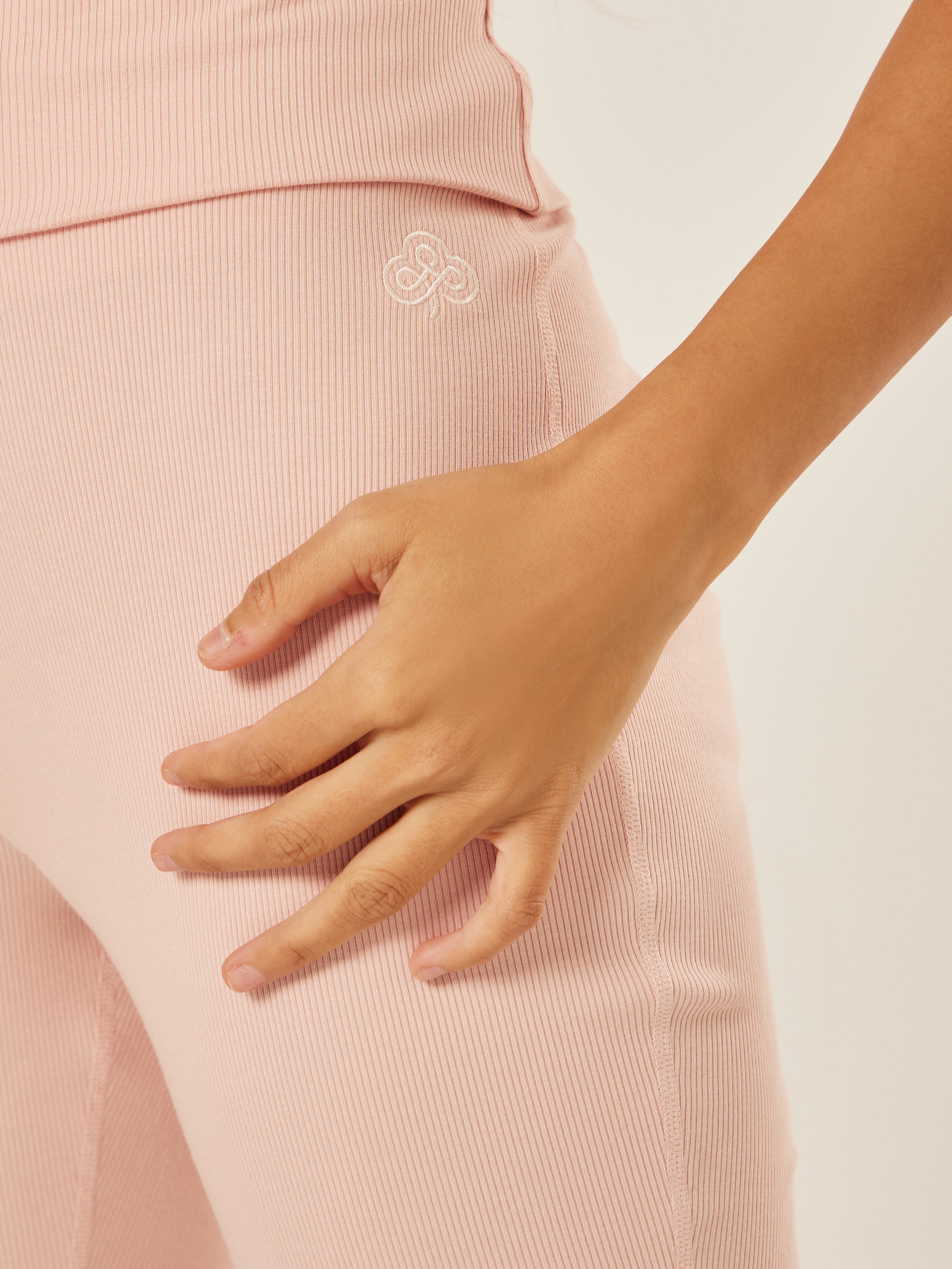 Essential Everyday Foldover Flare Pants - Milkshake