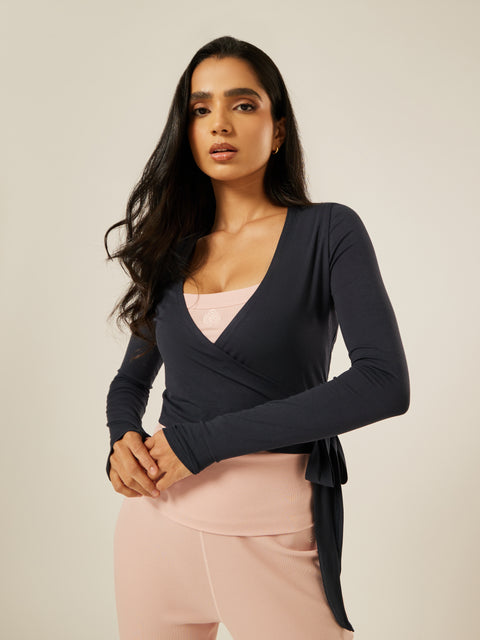 The Ultimate Ballet Wrap-Top - Midnight | Beathletica Activewear