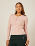 Essential Long-Sleeve Henley Top - Milkshake