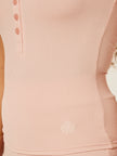 Essential Everyday Henley Tank Top  - Milkshake