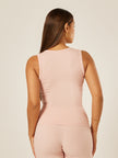 Essential Everyday Henley Tank Top  - Milkshake
