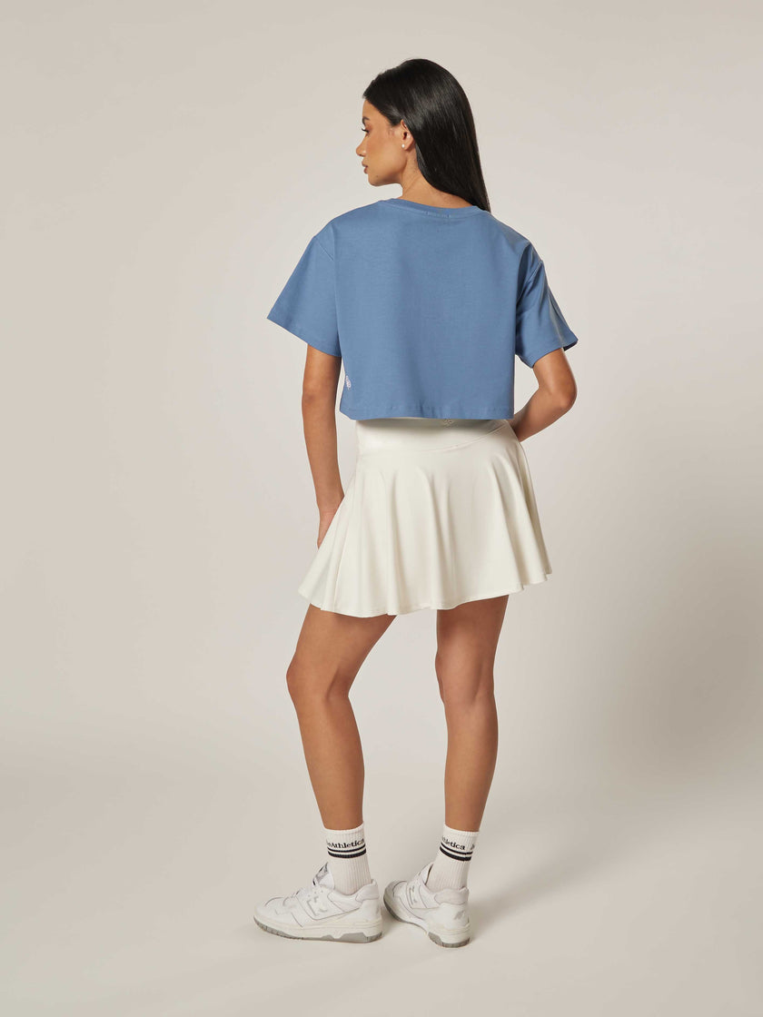 Be Athletica Cotton Cropped Tee - Cornet Blue