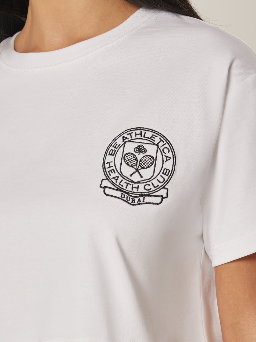 Be Athletica Cotton Cropped Tee - Off White