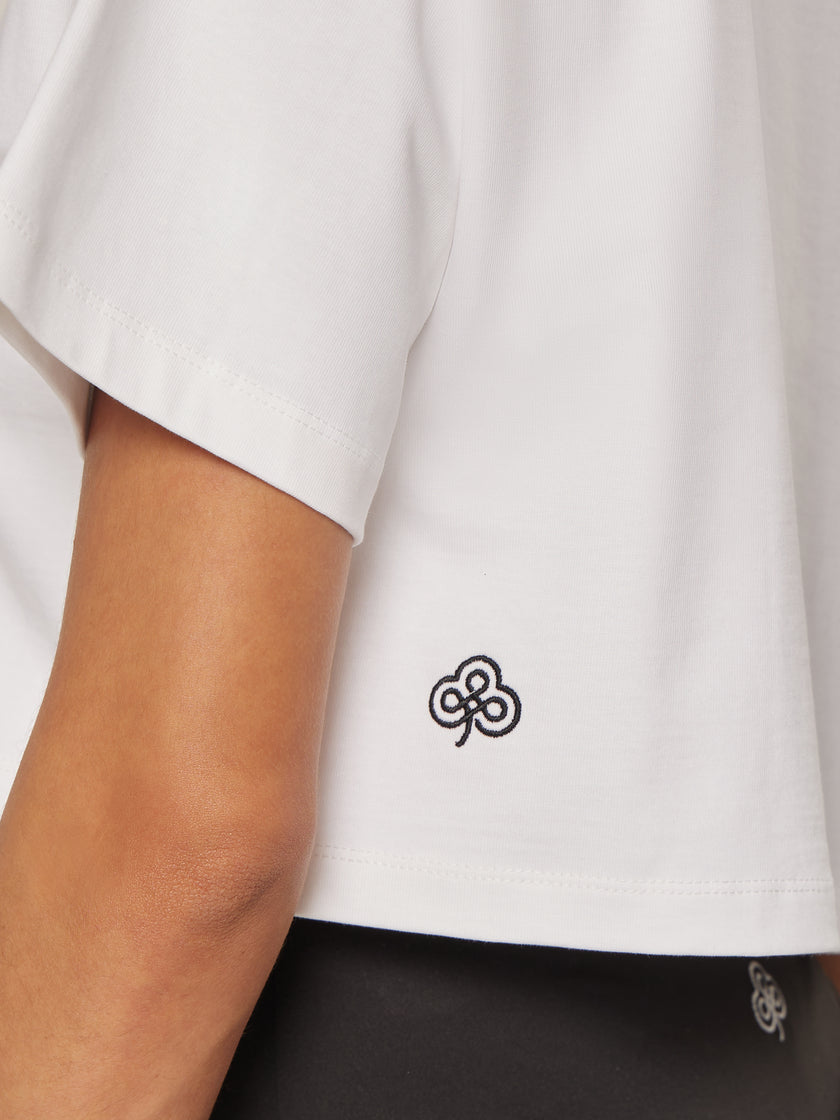 Be Athletica Cotton Cropped Tee - Off White