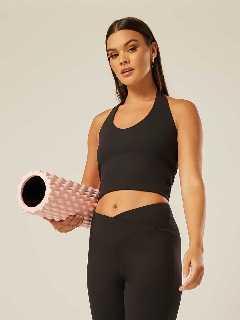 Core Halter Neck Tank Top - Black