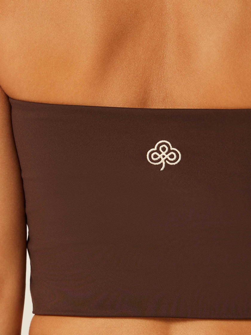 Core Halter Neck Tank Top - Coffee Bean