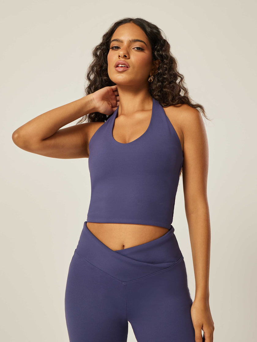 Core Halter Neck Tank Top - Patriot Blue