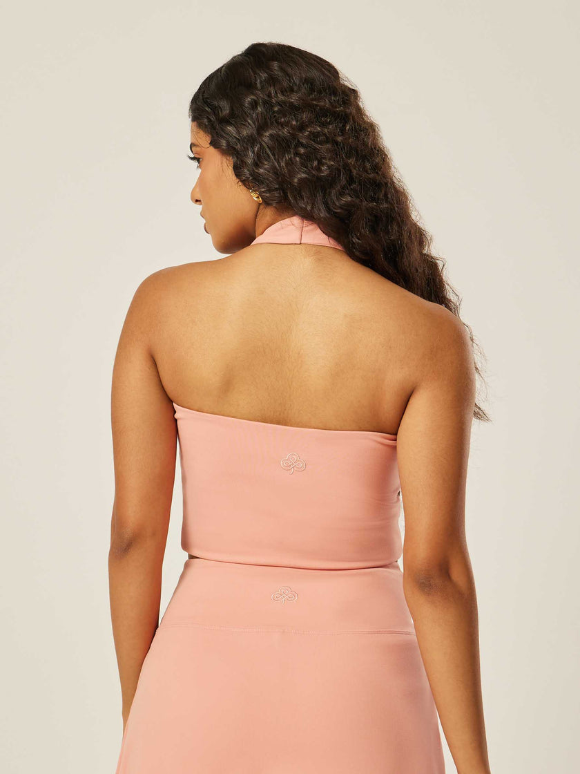 Core Halter Neck Tank Top - Pink