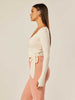 Stretch Ballet Wrap Top - Off-White