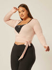 Stretch Ballet Wrap Top - Peachwhip