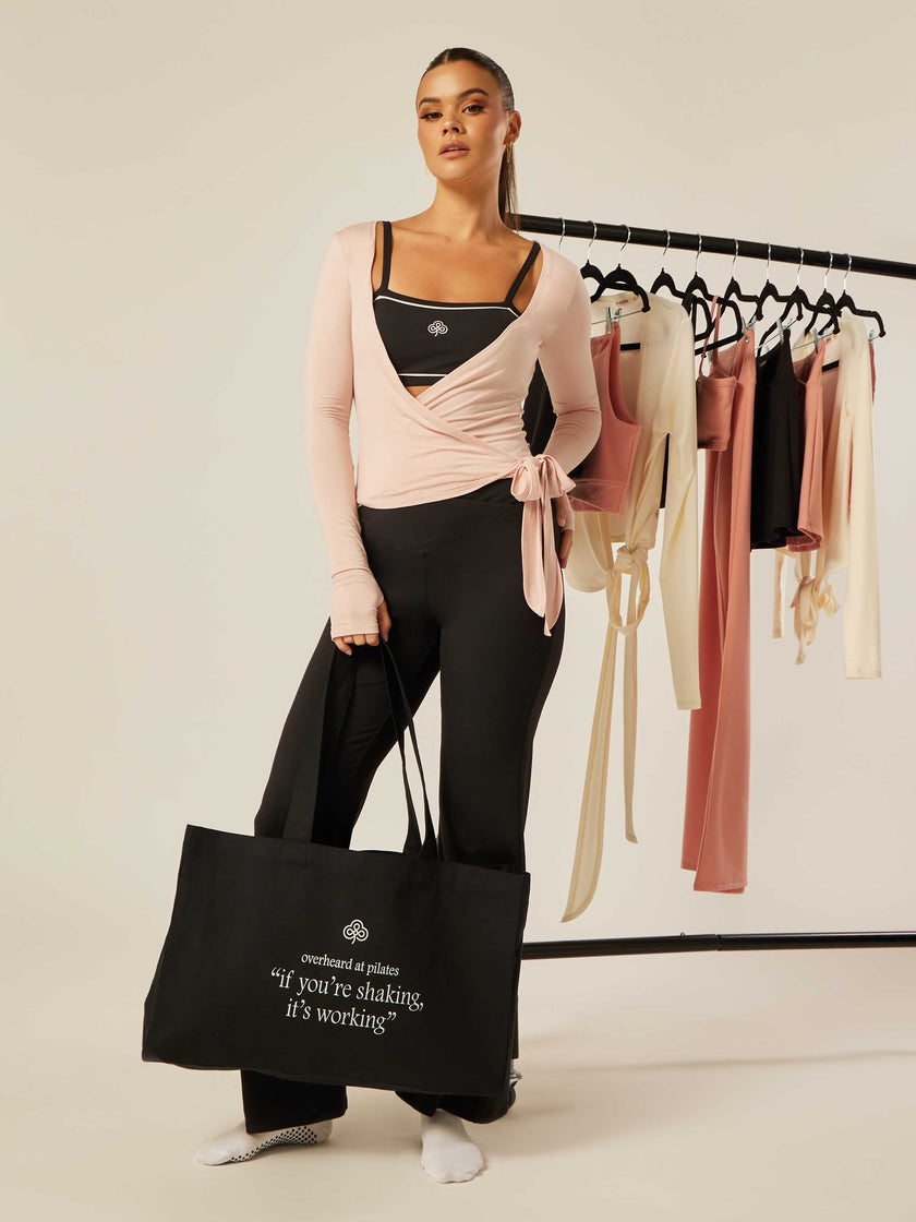 Stretch Ballet Wrap Top - Peachwhip