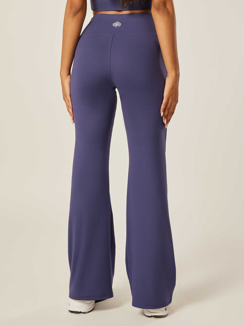 Stretch Wrap-Waist Flared Leggings - Patriot Blue