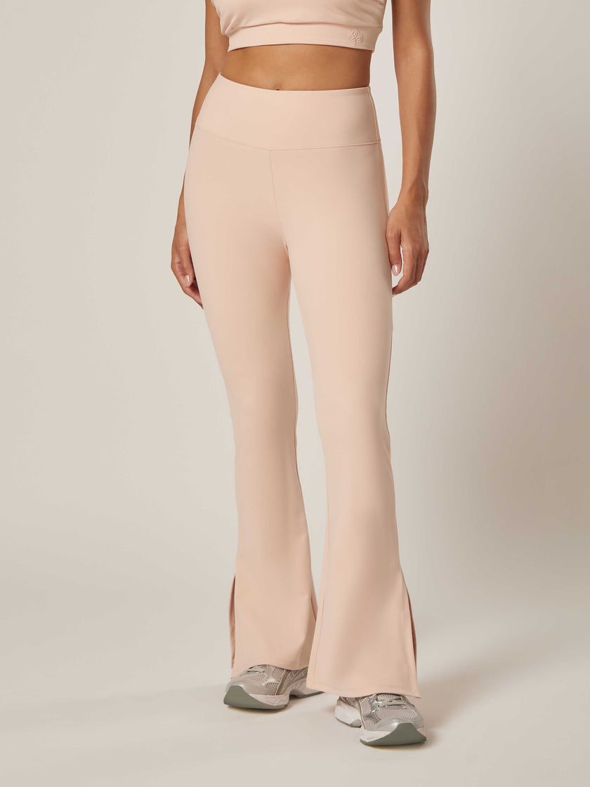 Stretch Flared Leggings - Peach Whip