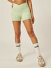 Stretch Wrap-Waist Mini Shorts - Matcha