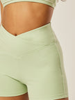 Stretch Wrap-Waist Mini Shorts