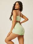 Stretch Wrap-Waist Mini Shorts