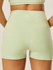 Stretch Wrap-Waist Mini Shorts - Matcha