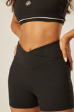 Stretch Wrap-Waist Mini Shorts