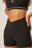 Stretch Wrap-Waist Mini Shorts