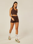 Stretch Wrap-Waist Mini Shorts