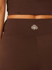 Stretch Wrap-Waist Mini Shorts - Coffee Bean