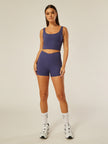 Stretch Wrap-Waist Mini Shorts