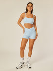 Stretch Wrap-Waist Mini Shorts