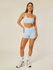 Stretch Wrap-Waist Mini Shorts - Bluebell
